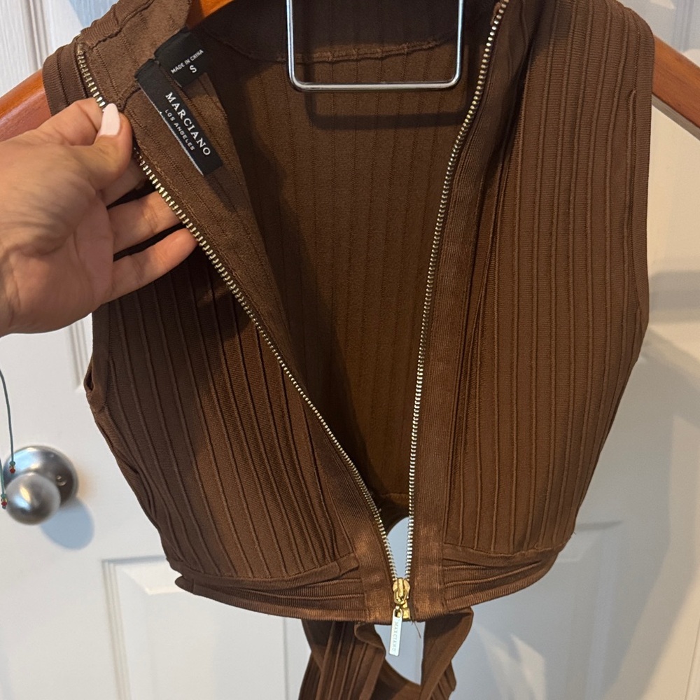Marciano Olive Ribbed Tank Top - Picture 6 of 7